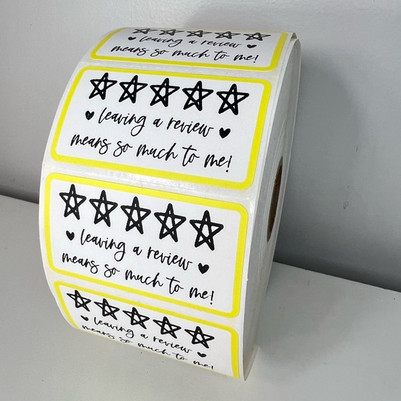 Leave a review stickers | 100 Thank you stickers Packaging Supplies NEW - Picture 2 of 12